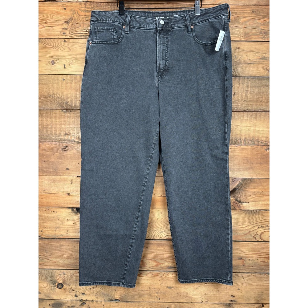 Old Navy OG Loose Jeans Womens 20 Plus High Rise Charcoal Wash NWT